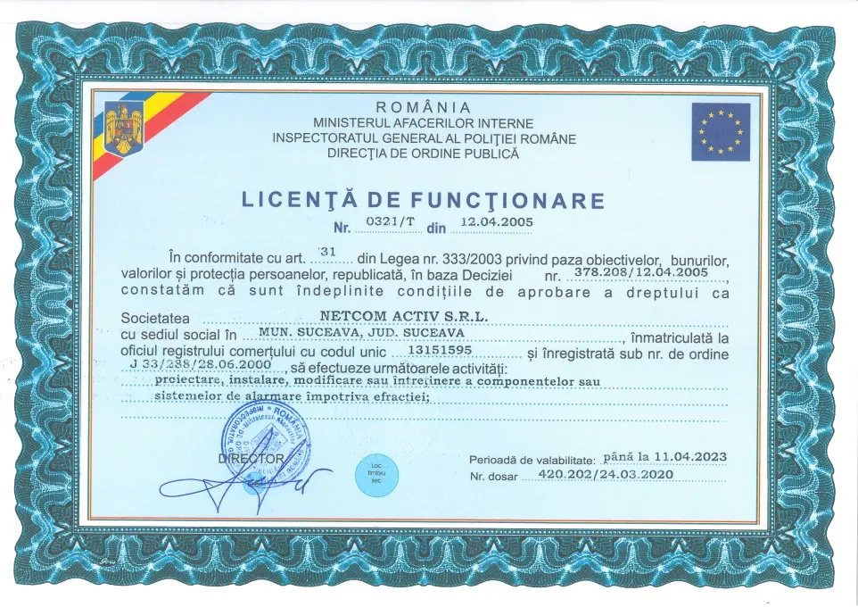 Certificare Netcom Activ 7