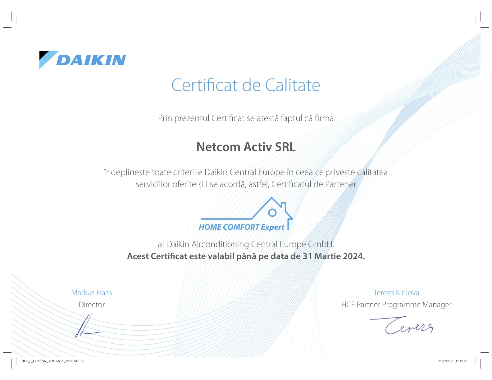 Certificare Netcom Activ 8